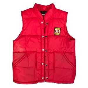 Vintage 1980s Funk’s Hybrid Corn Seed Polar Guard Insulated Vest Red Size M